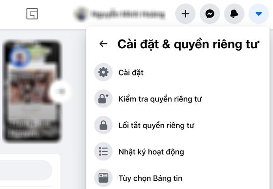 Truy cập vào phần Settings (cài đặt) trên Facebook. Ảnh: MINH HOÀNG