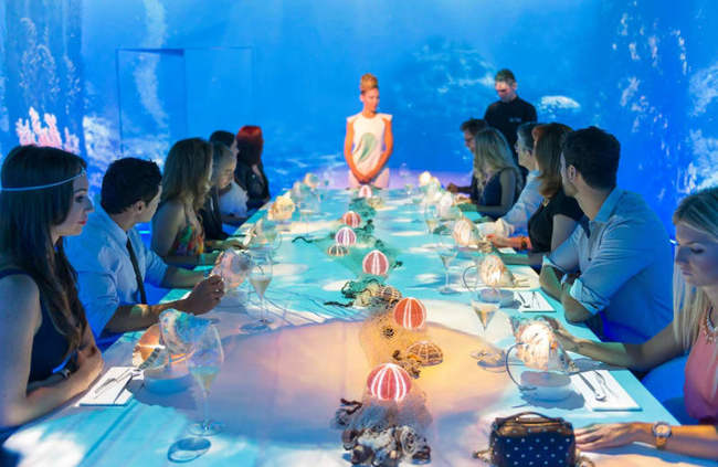 1. Sublimotion (Ibiza, Tây Ban Nha): Là nhà hàng có giá đắt nhất thế giới, Sublimotion mang đến trải nghiệm ngồi trên ngai vàng cho khách hàng khi ăn uống. Khách hàng sẽ ăn trong căn phòng với trải nghiệm ảo ảnh từ lase, kính VR và DJ. Mỗi món ăn ở đây có giá tới 1.800 USD (gần 42 triệu VND).
