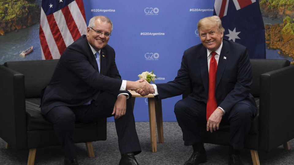 Thủ tướng Úc Scott Morrison và Tổng thống Mỹ Donald Trump trong một buổi gặp mặt (ảnh: Reuters)