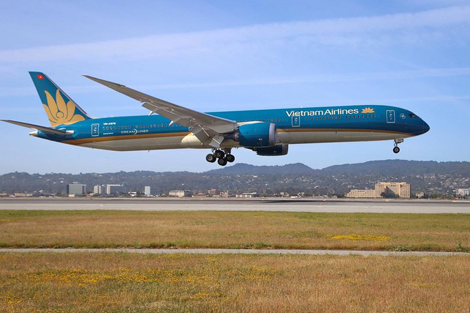 Hình ảnh về chuyến bay của Vietnam Airlines trên website của sân bay San Francisco