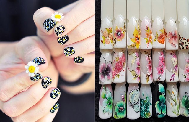 50+ mẫu nail vẽ hoa cực xinh với họa tiết đơn giản