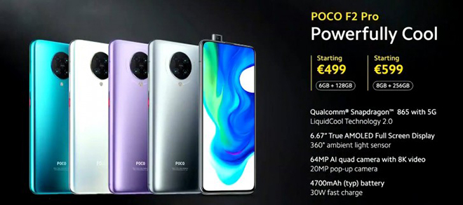 Giá bán của Poco F2 Pro rất hấp dẫn.