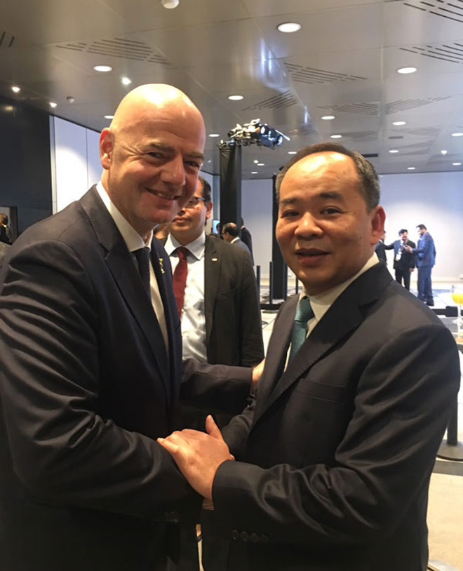 Chủ tịch FIFA Gianni Infantino và Thứ trưởng, Chủ tịch LĐBĐVN Lê Khánh Hải