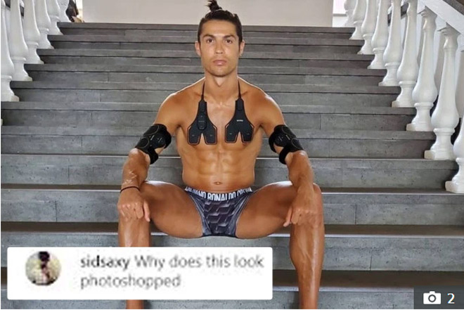 Ronaldo bị nghi đã sử dụng Photoshop để chỉnh sửa bức ảnh khoe 6 múi