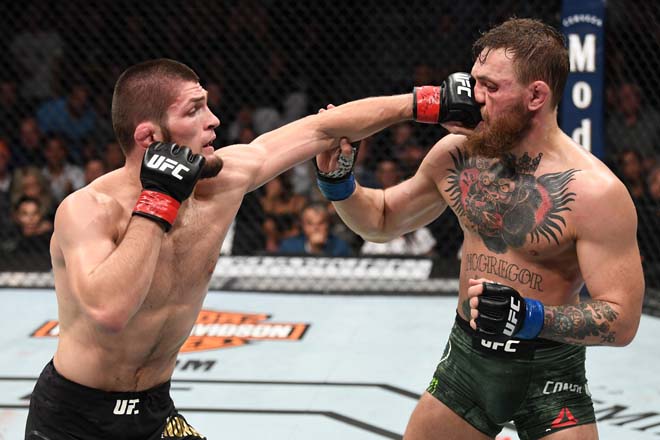 Làng võ lâu nay tranh cãi Khabib (phải)&nbsp;và McGregor, ai là số 1...