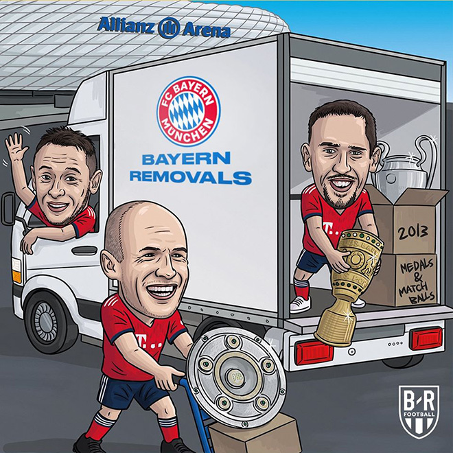 Cặp đôi Ribery và Robben giành vô số danh hiệu cùng Bayern Munich.