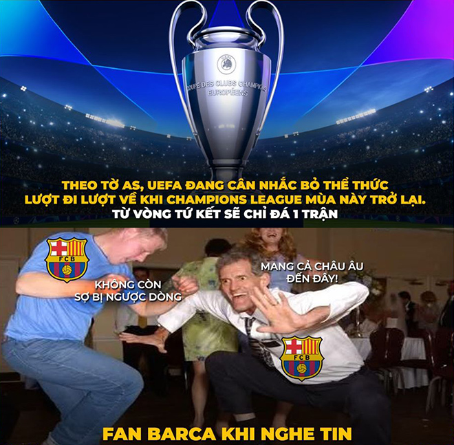 Fan Barca vui mừng khi nghe luật mới ở phần còn lại của cúp C1.