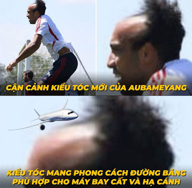 Aubameyang trở lại sau dịch với một mái tóc mới khá độc đáo.