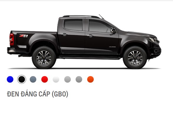 Màu sắc của bán tải Chevrolet Colorado