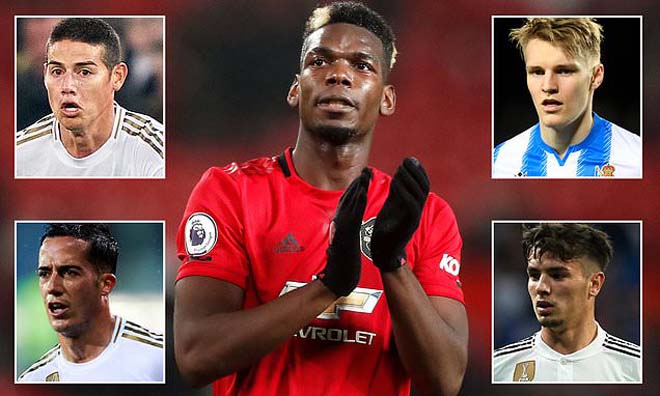 Real sẽ sàng nhả James, Vazquez, Odegaard và Diaz để có Pogba