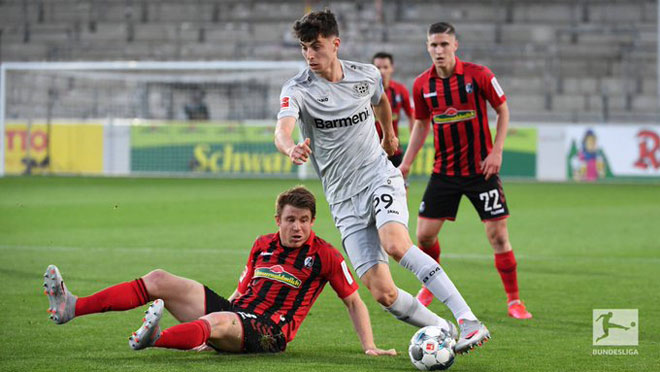 Tuyển thủ Đức mới 20 tuổi - Kai Havertz (áo xám) lập kỷ lục ghi bàn đáng nể ở Bundesliga