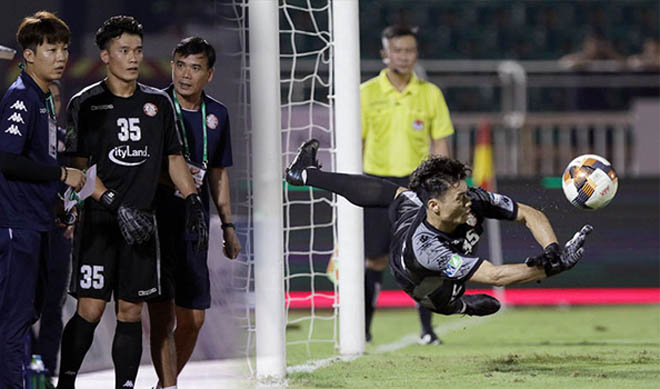 Bùi Tiến Dũng trở thành tâm điểm&nbsp;sau màn "thay người bắt 11m" hy hữu trong lịch sử bóng đá Việt Nam