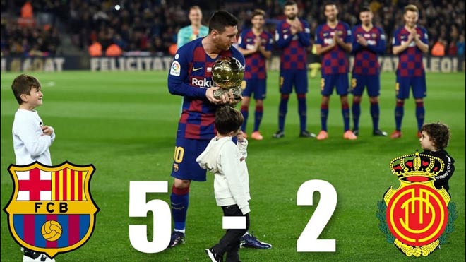 Messi từng lập hat-trick giúp Barca vùi dập Mallorca 5-2 ở vòng 16 La Liga mùa này khi anh có dịp khoe "Quả bóng Vàng" thứ 6 giành được trong sự nghiệp trên sân Nou Camp