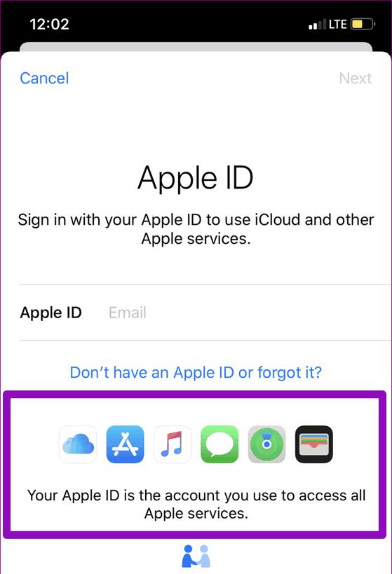 Các dịch vụ liên quan đến Apple ID. Ảnh: Guiding Tech
