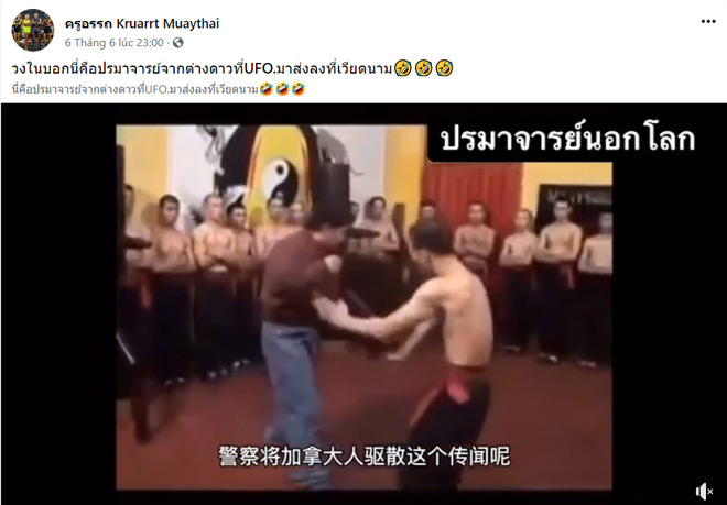 Clip biểu diễn của võ sư phái Nam Huỳnh Đạo xuất hiện trên fanpage võ thuật tại Thái Lan
