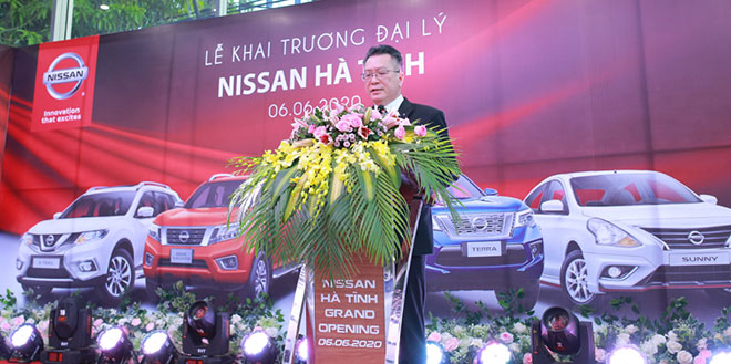 Ngài Teh Kim Hwa - Giám Đốc thương mại của Nissan Việt Nam phát biểu tại lễ khai trương đại lý Nissan Hà Tĩnh