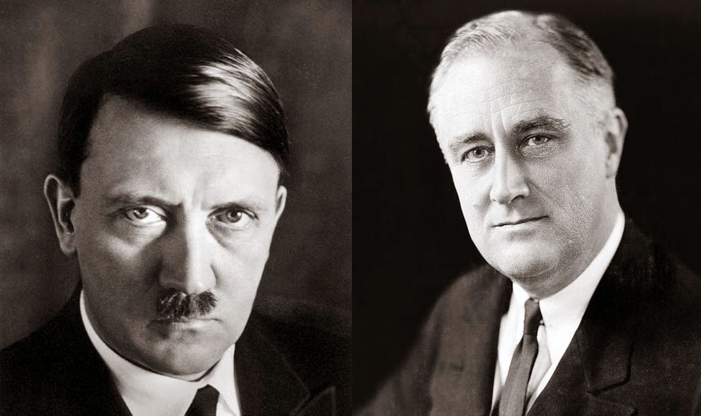 Hitler (trái) và Roosevelt. Ảnh: Amuseofire