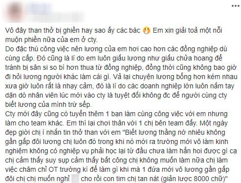 Những dòng tâm sự của cô nàng khổ tâm vì lương cao...