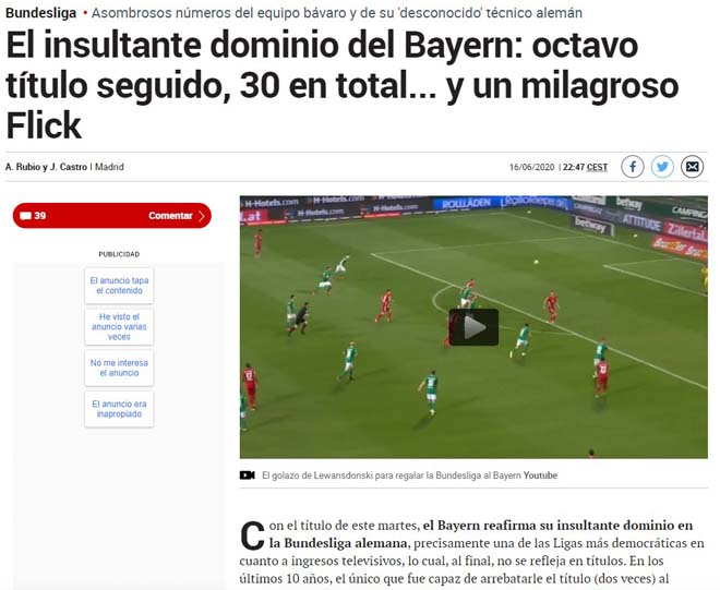 Tờ Marca cảnh báo các đội bóng Tây Ban Nha phải dè chừng Bayern