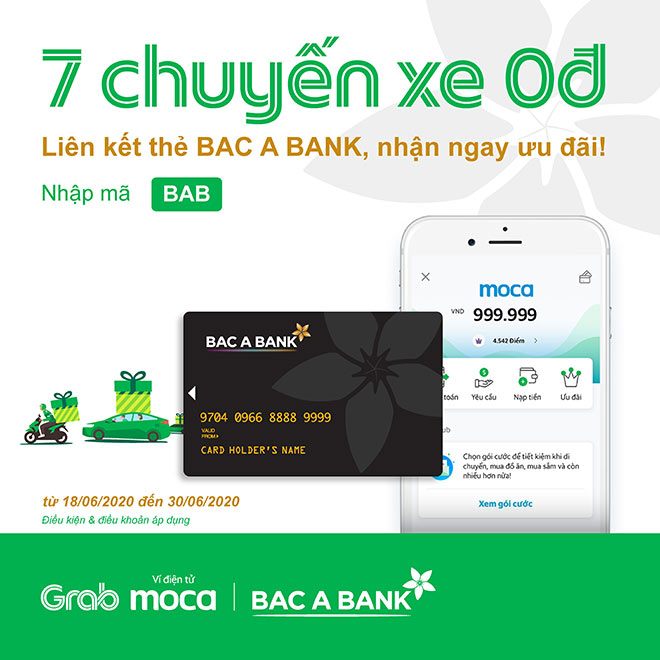 Liên kết thẻ ghi nợ BAC A BANK, nhận ngay ưu đãi từ Grab - 1