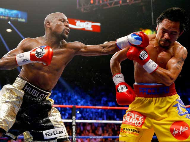 Mayweather trong lần thượng đài với Pacquiao