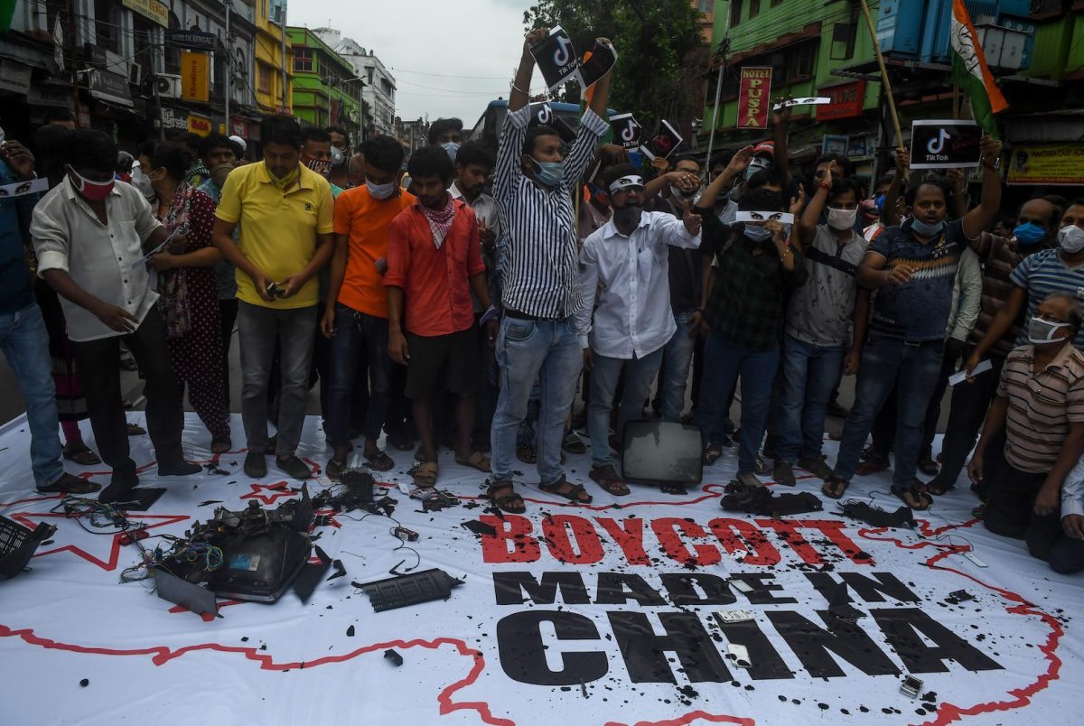 Dân Ấn Độ biểu tình đòi tẩy chay Trung Quốc (ảnh: Asia Times)