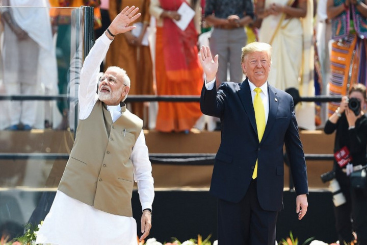 Tổng thống Mỹ Donald Trump và Thủ tướng Ấn Độ Narendra Modi trong một cuộc gặp (ảnh: SCMP)