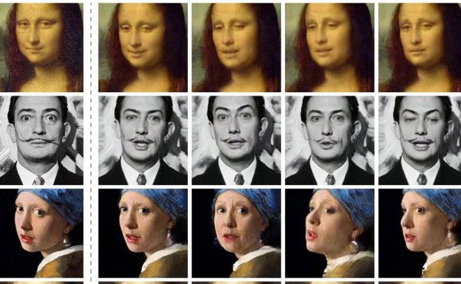 Nhờ deepfake, những bức tranh cổ điển hay nhân vật lịch sử cũng có thể biểu lộ cảm xúc. Ảnh: Samsung.