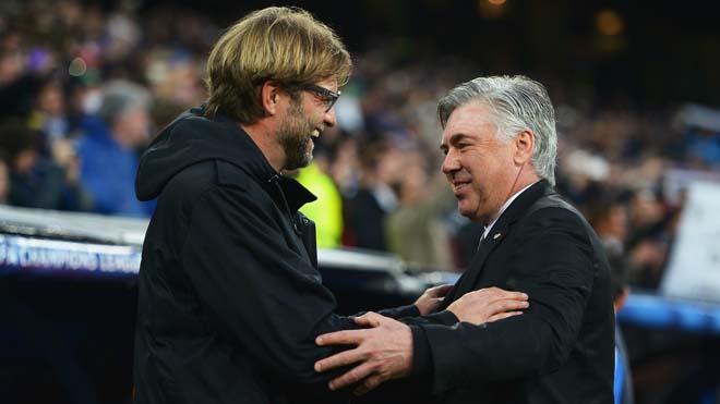 NHM chờ đợi cuộc đấu trí giữa HLV Klopp và Ancelotti