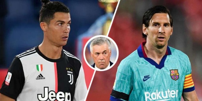 HLV Ancelotti muốn dẫn dắt Messi để so sánh M10 với trò cũ Ronaldo