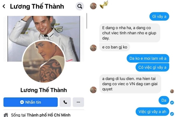 Kẻ gian giả mạo Facebook của Lương Thế Thành để lừa tiền