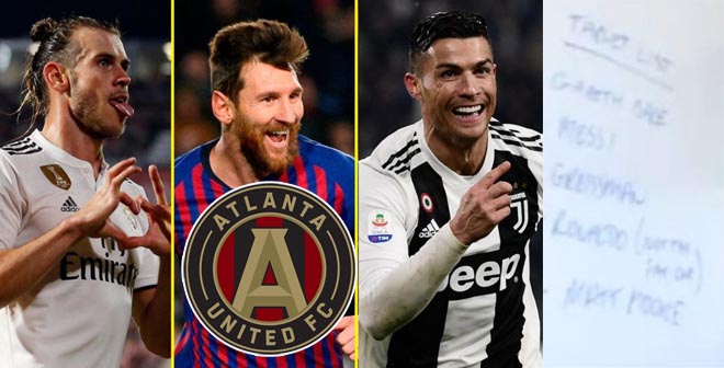 Bale, Messi, Ronaldo là 3 trong số những siêu sao mà&nbsp;Atlanta United muốn chiêu mộ