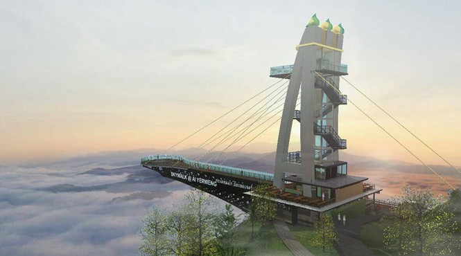 &nbsp;Ai Yerweng Skywalk&nbsp;nhìn từ xa với thiết kế hoành tráng, thu hút