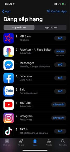 App MBBank lọt top 1 App store về lượt tải tại Việt Nam - 1