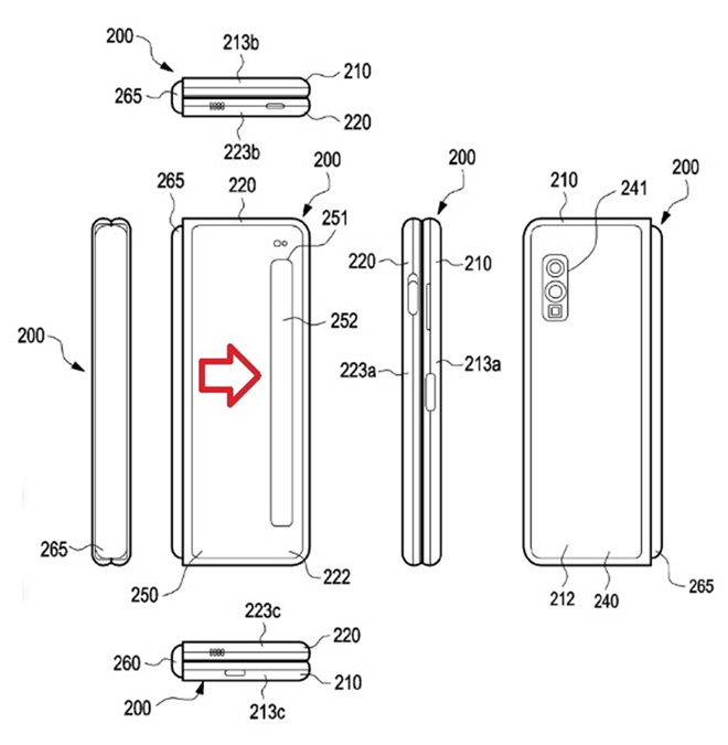 Hình ảnh về bằng sáng chế mới của Samsung.