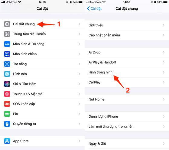 Kích hoạt chế độ Picture in Picture (ảnh trong ảnh) trên iOS 14. Ảnh: MINH HOÀNG