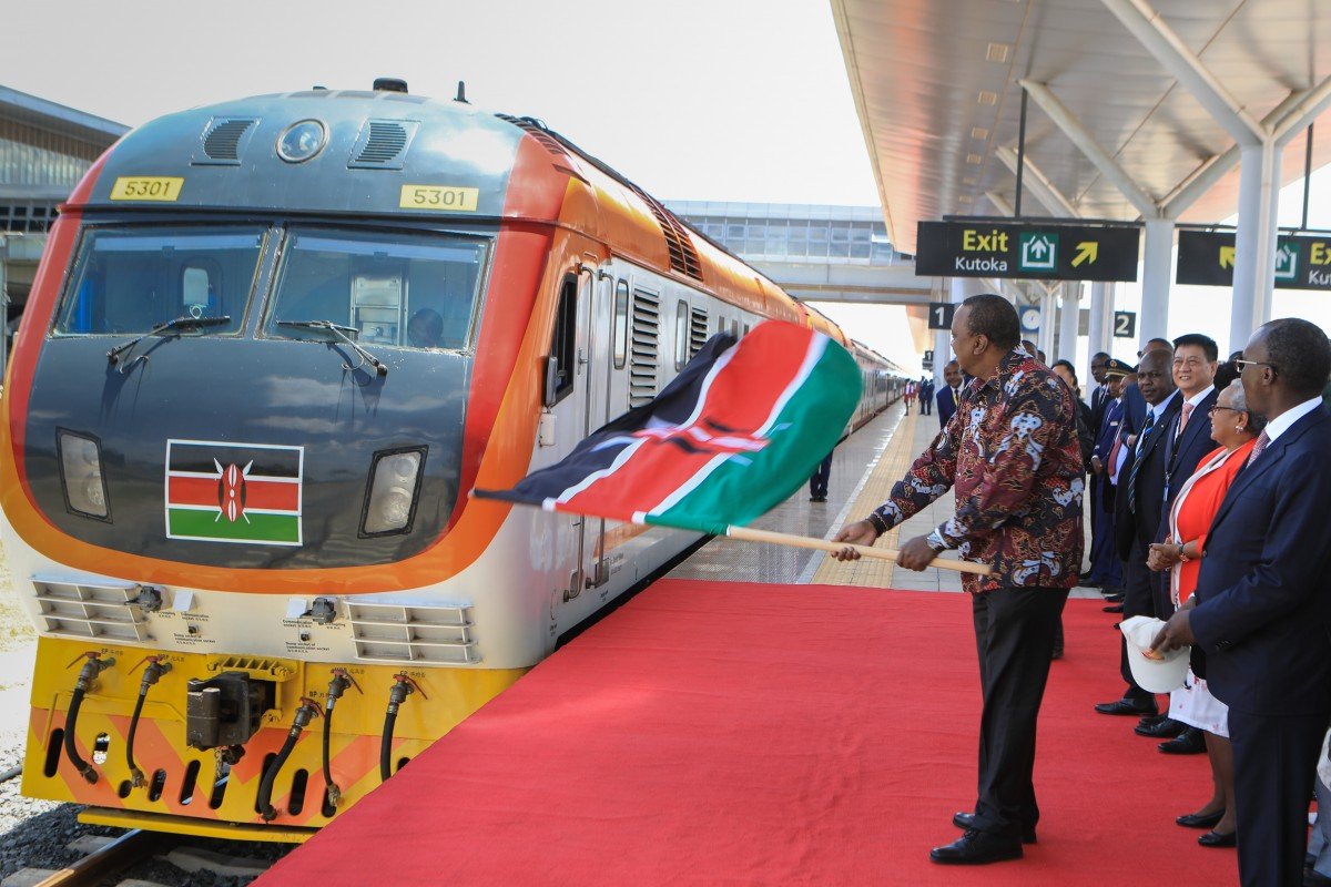 Dự án đường sắt ở Kenya thuộc Vành đai Con đường (ảnh: SCMP)