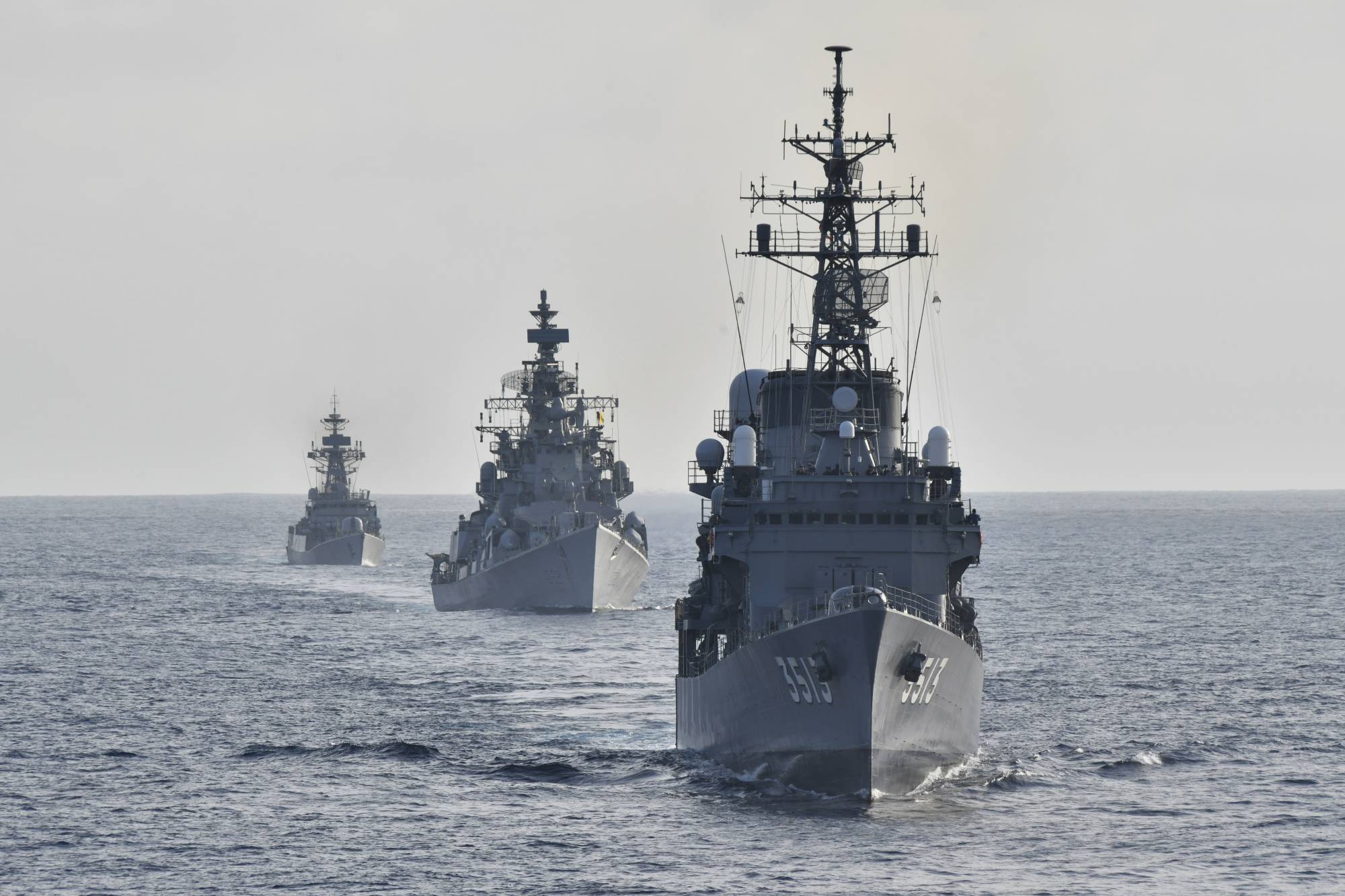 Các tàu chiến Ấn Độ và Nhật Bản tham gia tập trận ở Ấn Độ Dương giữa bối cảnh căng thẳng biên giới Trung - Ấn gia tăng. Ảnh: Lực lượng phòng vệ hàng hải Nhật Bản