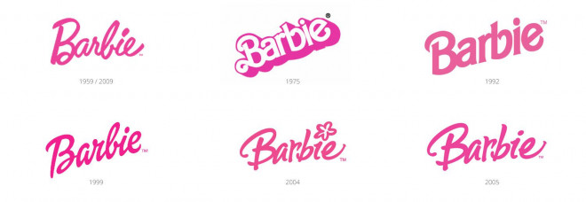 Logo của Barbie sau các năm.