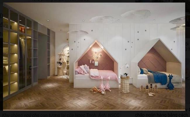 Trong biệt thự xa hoa, Ngọc Trinh còn dành hẳn một không gian rộng để thiết kế phòng ngủ cho con trong tương lai.
