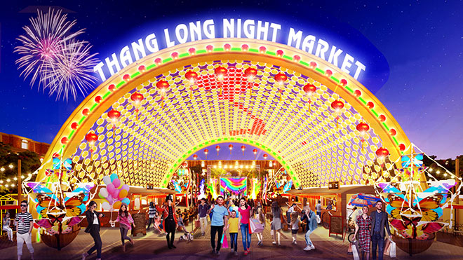 Chợ đêm Thăng Long Night Market là nơi trải nghiệm, mua sắm thú vị của khu đô thi Thăng Long Central City.