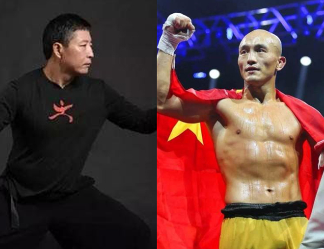 "Vua Thái Cực" Chiêm Hải (trái) đấu MMA với Yi Long (phải)