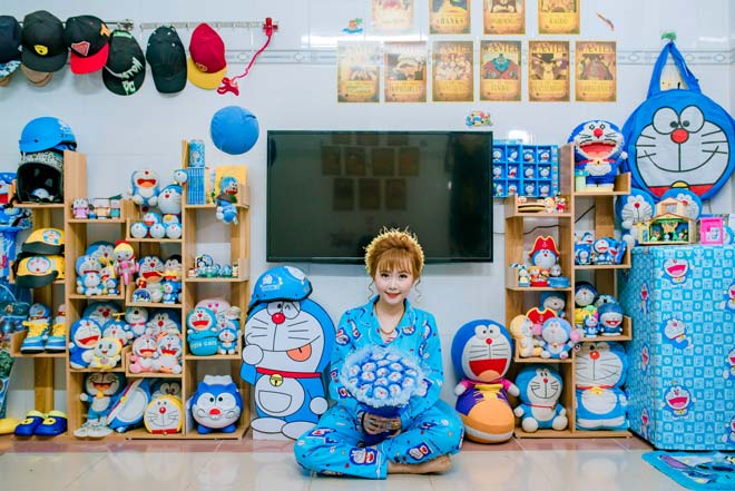 Bộ sưu tập Doraemon trong phòng tân hôn của Khánh Lam.