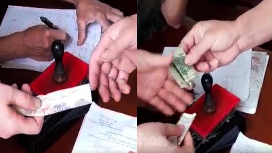 Hình ảnh người dân nộp tiền làm căn cước gắn chip tại xã Tiên Minh (Tiên Lãng, Hải Phòng)