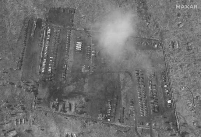 Ảnh vệ tinh chụp khu vực được cho là trại dã chiến Nga sát biên giới Ukraine