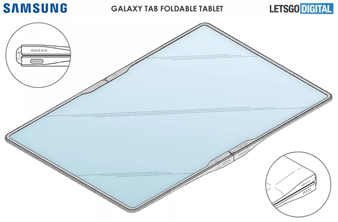 Ảnh concept máy tính bảng gập lại của Samsung.