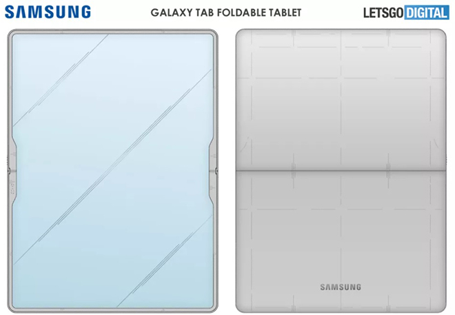 Ảnh concept máy tính bảng gập lại của Samsung.