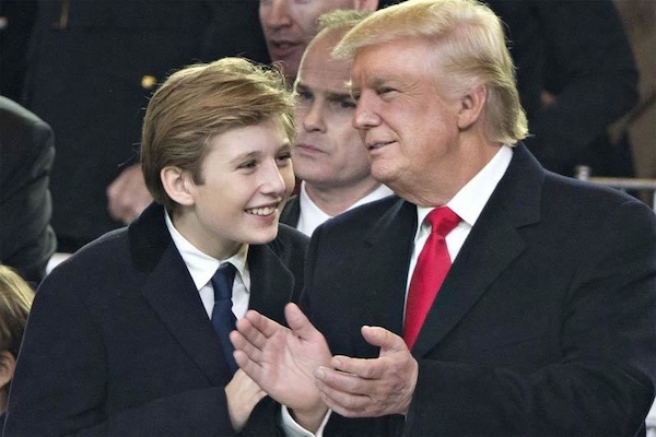 Cậu út Barron Trump dù ít xuất hiện trước dư luận nhưng cũng là một "niềm tự hào" của cựu Tổng thống Donald Trump. Ảnh: Getty