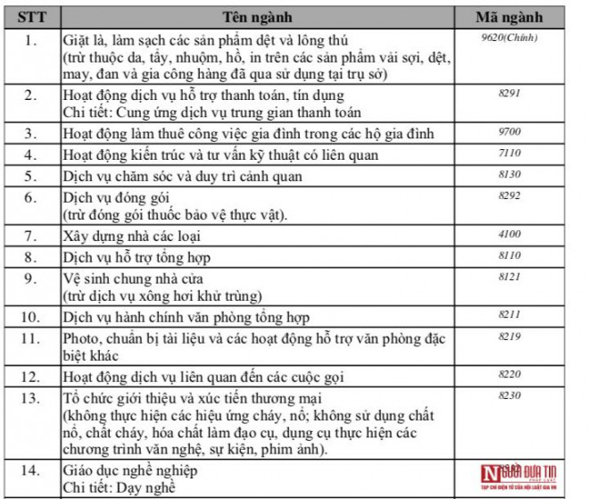 T-S.HOME đăng ký lĩnh vực kinh doanh chính là giặt là, làm sạch các sản phẩm dệt và lông thú.