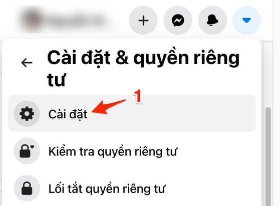 Truy cập vào phần cài đặt Facebook. Ảnh: MINH HOÀNG